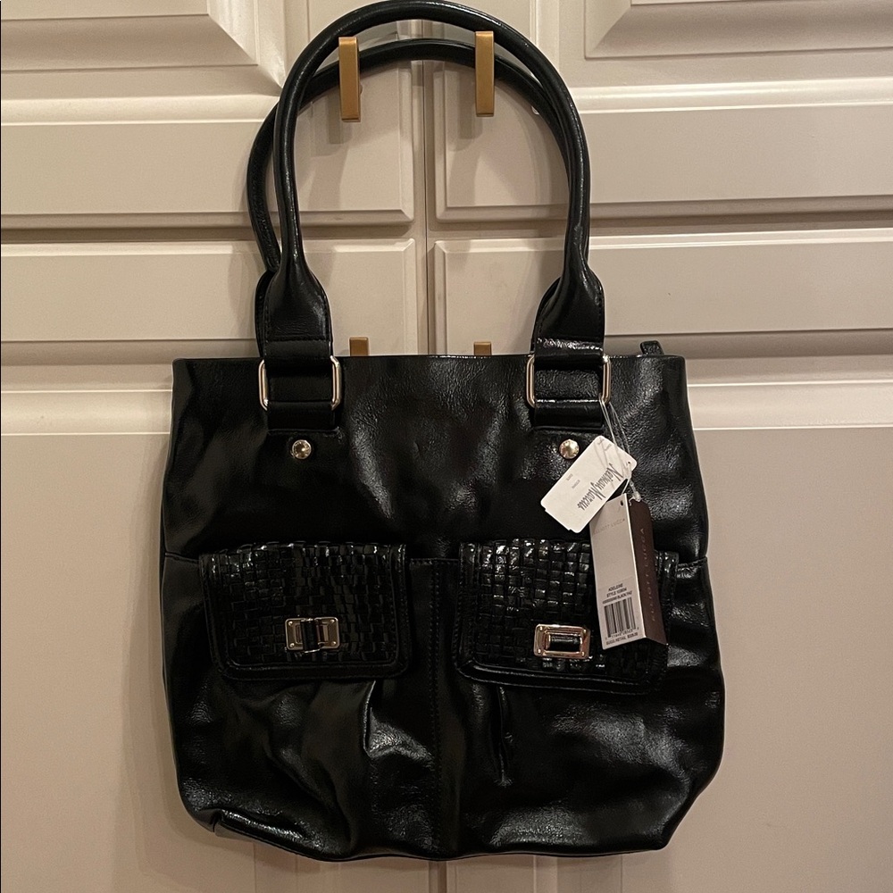 Elliott Luca Neiman Marcus NEW black patent Adeleine bag